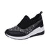 Women’s Rhinestone Wedge Shoes – Stylish Spring Casual Sports Shoes