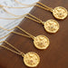 Gold-Plated Titanium Steel Moon & Star Zircon Necklace for Women
