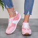 Women's Contrast Color Round Toe Flat Sneakers for Casual Style