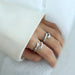 Titanium Steel Hug Bypass Ring for Women – Modern Open Adjustable Ring