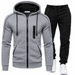 Men's Zipper Hoodie Tracksuit Set – Autumn Winter Casual 2-Piece Pants Suit
