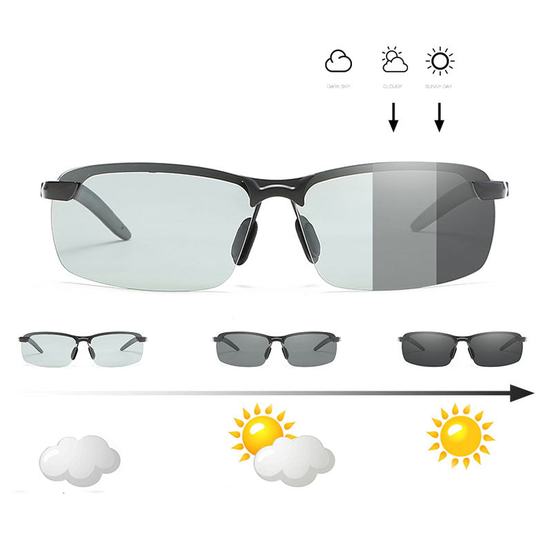 Photochromic Sunglasses Men Polarized Discoloration Sunglasses – Atom ...