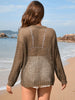Women’s Solid Color Knitted Love Beach Hoodie With Round Neck Lightweight Design
