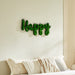 Happy Letter Moss Wall Art – Green Wall Decor for Home and Office