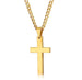 Minimalist Cross Necklace – Single Pendant Jewelry with Chain
