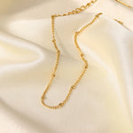 Stainless Steel Beaded Anklet with Adjustable Delicate Chain