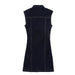 Slim fit collar pleated denim short dress for women