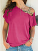 Asymmetrical Neck Short Sleeve T-Shirt for Modern Casual Outfits
