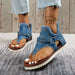 Women’s Studded Flat Sandals with Raw Hem Detailing