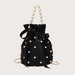 Solid Color Pearl Detail Bucket Bag – Elegant Daily Shoulder Purse