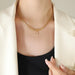 Zircon Inlaid Alphabet Letter Pendant Necklace in Premium Brass
