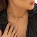 Exaggerated Large Cylindrical Pendant Collarbone Multi-Layer Chain Necklace