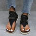 Women’s Studded Flat Sandals with Raw Hem Detailing