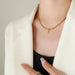 Zircon Inlaid Alphabet Letter Pendant Necklace in Premium Brass