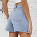 Women’s Irregular Button-Up Denim Skirt Pants for Casual and Streetwear Style
