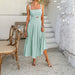 Women's Solid Color High-Waisted Sleeveless Vacation Cami Maxi Dress