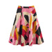 Women's Printed Pleated Midi Skirt – Versatile Daily or Office Casual Wear