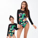 Mother-Daughter Swimwear Long Sleeve Printed One Piece Bikini Swimwear
