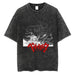 Men's Hip Hop Streetwear T-Shirt in Washed Black - Trendy Casual Tee for Street Style