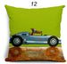 Lovely Cartoon Dog Driving Car Pillowcase – Decorative Linen Cushion Cover
