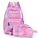 Holographic Laser Backpack Set – Stylish 3-in-1 Crybaby Design Bag Set
