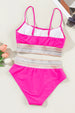 Scoop Neck Two-Piece Swim Set With Spaghetti Straps And Sleek Swim Bottoms