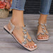 Rhinestone Butterfly Accent Flat Sandals for Women’s Summer Fashion