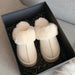 Leather Fur Integrated Plush Slippers Outerwear Thick Soled Women Cotton Shoes