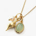 14K Gold-Plated Natural Crystal Conch Pendant Necklace for Women’s Elegant Jewelry