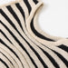 Women's Striped Contrasting Knit Sleeveless Midi Dress