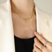 Zircon Inlaid Alphabet Letter Pendant Necklace in Premium Brass