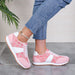 Women's Contrast Color Round Toe Flat Sneakers for Casual Style