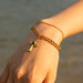 Stainless Steel Cross Pendant Bracelet with Imitation Gemstone