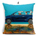 Lovely Cartoon Dog Driving Car Pillowcase – Decorative Linen Cushion Cover