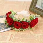Handmade Velvet Flower Wreath Headband for Weddings and Vacations