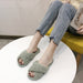 Winter Simple Warm Cotton Slippers Women Fashion Indoor Plush Shoes