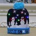Knitted Christmas Hats with Colorful LED Lights for Adults & Kids