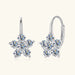 1.2 Carat Moissanite Flower Huggie Earrings in 925 Sterling Silver