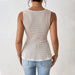 Women’s Sleeveless V-Neck Commuting Top with Waist Cinching Slim Fit Design