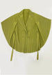 2 Piece Fringed Solid Women's Suit Partial Sleeve Miyake Dress