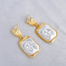 Elegant Square Pleated Luxury Earrings Women's Fashion Jewelry