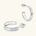 925 Sterling Silver Moissanite C Hoop Earrings for Women Jewelry