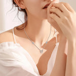 Moissanite Heart Pendant Necklace in 925 Sterling Silver for Women
