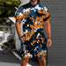 Men's One-Piece Short Sleeve Utility Jumpsuit with Zipper Front Design