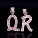 A-Z Initials Letters Hip Hop Pendant Bling Zirconia Men Women Jewelry