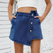 Women’s Irregular Button-Up Denim Skirt Pants for Casual and Streetwear Style