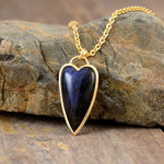 Handmade Heart-Shaped Copper Necklace With Labradorite For Women’s Jewelry Collection