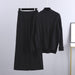 High-End Half-Turtleneck Sweater Wide-Leg Pants Women Two-Piece Set