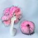 Imitation Raccoon Fur Basin Hat Warm Ball Bag Set Fur Hat Bag Sets