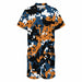 Men's One-Piece Short Sleeve Utility Jumpsuit with Zipper Front Design